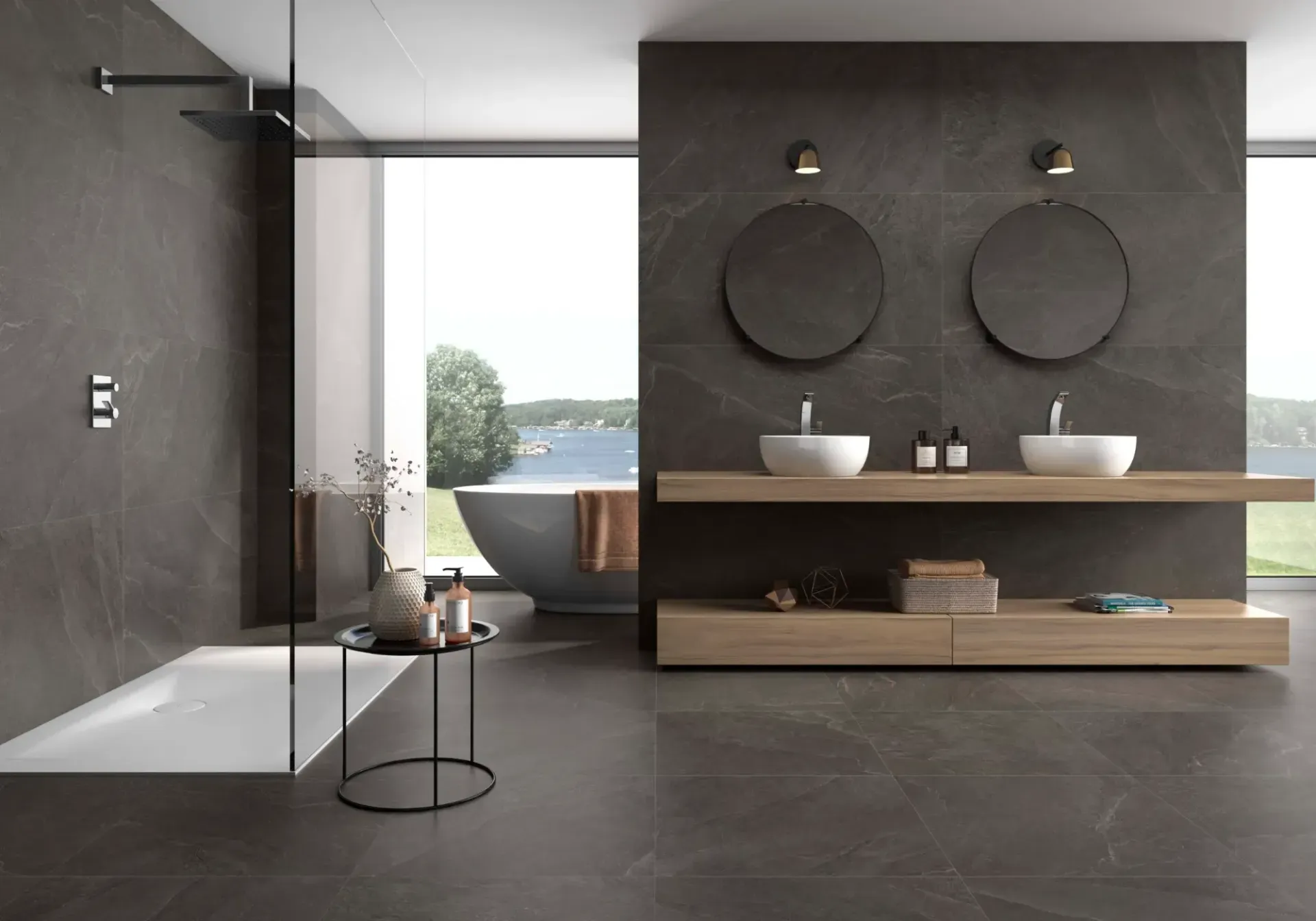 Ardesia Black tiles in situ