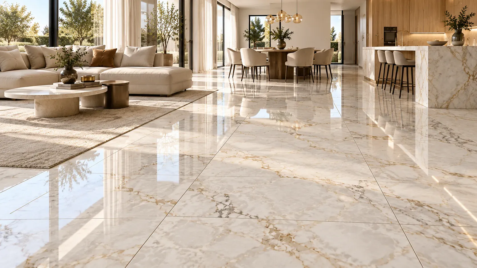 Carrelage Aurelia Gold Poli en situation