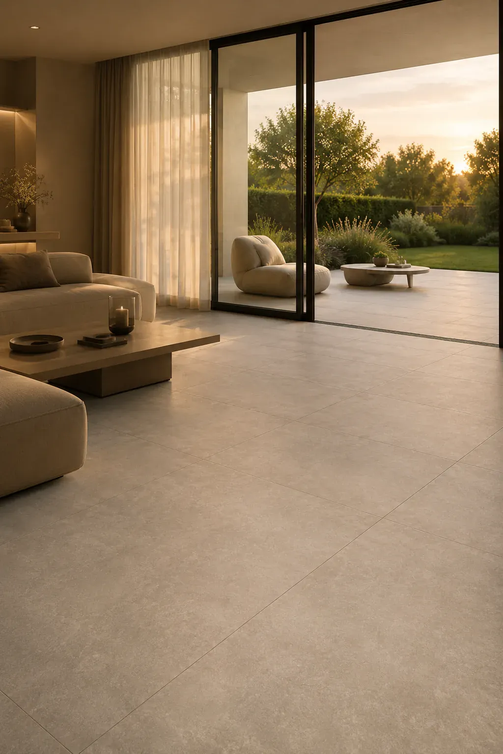Tavira Marrone tiles in situ